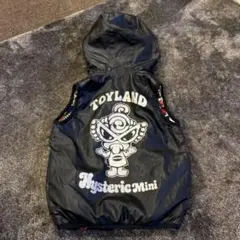 【美品】HYSTERIC MINI フード付きベスト ブラック　リバーシブル
