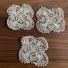 レース編み　ハンドメイド　ドイリー コースター16