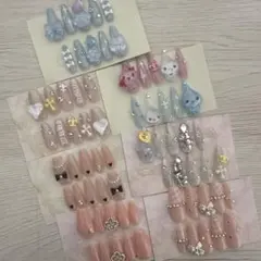 ネイルチップセット しずくちゃん ボンボンドロップシール ワンホンネイル