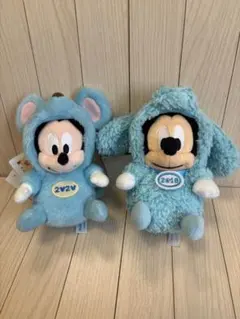 ❤︎2018年戌年（いぬどし）2020年子年（ねずみ年）ミッキーのぬいぐるみバッチ