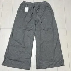 【タグ付き新品未使用】ガウチョパンツ あったかパンツ付き グレー スウェット