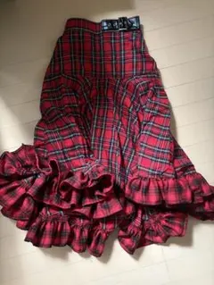 jouetie クレイジーチェックフリルスカート レッド