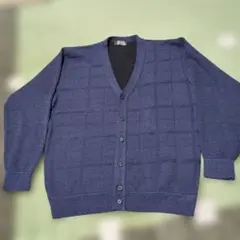 MC NINE ネイビー チェック柄 カーディガン M