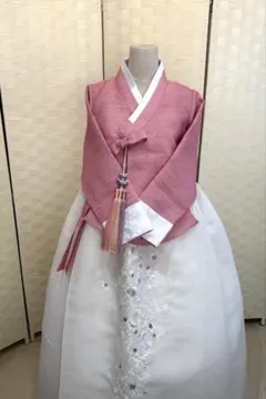 韓国伝統衣装 hanbok ピンク L、LLサイズ　チョゴリ　タンウィ　超美品