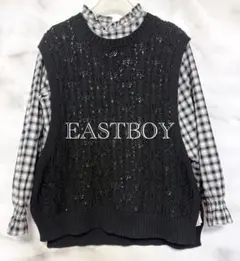 イーストボーイ　襟フリルチェックシャツ
