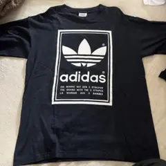 adidas 黒 Tシャツ ロゴプリント