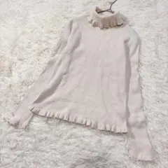 【組曲✨】女の子　タートルネック　リブニット アイボリー TM 150 ロゴ刺繍