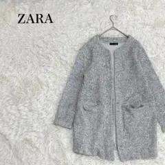 ノーカラーニットジャケット