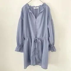 ダブルクローゼット スキッパー　Vネック チュニック ブラウス ウエストリボンのサムネイル