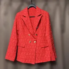 赤 テーラードジャケット