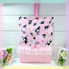 上履き入れ★122　女の子　レース&りぼん