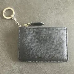 【coach】ブラックレザーコインケース キーチェーン付き