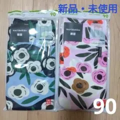 【新品】　ユニクロ　マリメッコ　レギンス　90　花柄　ブルー　ピンク