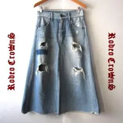 美品　RODEO CROWNS／ロデオクラウン★　ダメージ加工　デニムスカート