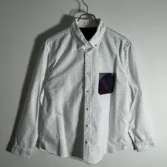 【希少XL】ブラックレーベルクレストブリッジ CBチェック ドット柄シャツ 白