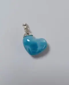 P-188『高品質』ラリマー ハート型 ペンダントトップ