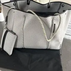 STATE OF ESCAPE グレー 穴あきデザイン トートバッグ ポーチ付き