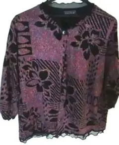 glossibeaut 花柄五分袖　カーディガン