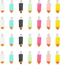 【黄緑】鉛筆型　アクセサリーチャーム2個セット