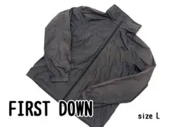 FIRST DOWN ナイロンジャケット ブラック 軽量 フルジップ　Lサイズ