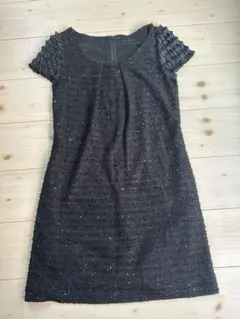 黒い半袖ワンピース パーティードレス