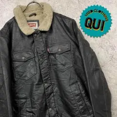 レア USA古着○リーバイス フェイクレザージャケット 裏ボア ブラウン L