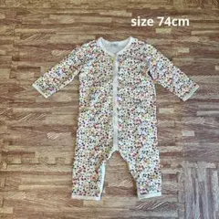 プチバトー　花柄ロンパース 12M/74