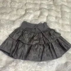 フリル付きグレーミニスカートMサイズ