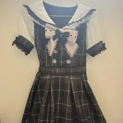 LIZLISA チェックセーラーワンピース