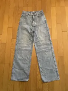 定番人気 マカフィー デニム ワイドストレートパンツ 34 ライトブルー