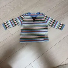 familiar ストライプ ロンTシャツ 80