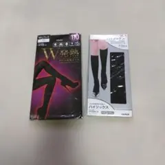 ATSUGI ブラック ストッキング M-L 110デニールとハイソックス 2点