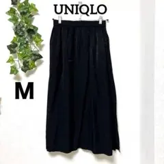 【ユニクロ】レーヨンブレンド フレアスカート ブラック Aライン Ｍ