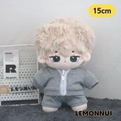 15cm ぬい服 着せ替え ジャージ グレー ぬい活 推しぬい 綿人形-E105のサムネイル