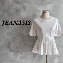 JEANASIS ジーナシス カットソー ペプラム 異素材 ホワイト 696
