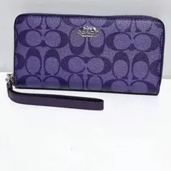 【新品未使用】COACH コーチ 長財布 シグネチャー パープル 紫