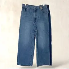 タグ付　ミリミリ　デニムワイドパンツ　W73　青　ジーンズ　カジュアル　ゆったりのサムネイル