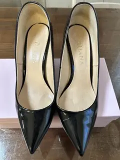 DIANA ブラック ポインテッドトゥ ハイヒール 25センチ