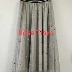 Rose Tiara 刺繍入り フレアスカート38 スカート　ローズティアラ