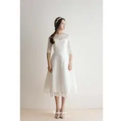 【新品未使用おまけ付き】前撮り二次会 ウェディングドレス ホワイトレースAライン