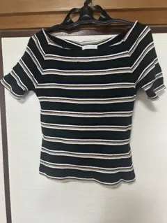 LOWRYS FARM リブ編みストライプ 半袖 M