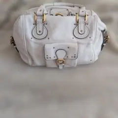Chloéパディントン ホワイトレザーハンドバッグ