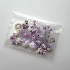 ネイルパーツ サンリオ キティ 紫 20個セット