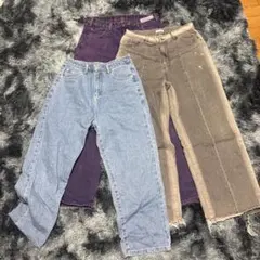 古着デニムパンツ3本セット まとめ売り ワイドのサムネイル