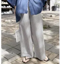 reca ストライプ柄 ワイドパンツ イージーパンツ