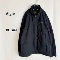 Aigle エーグル　ジップアップジャケット　XL ネイビー　裾ドローストリング