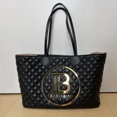 BALMAIN　バルマン　キルティング　トートバッグ　ブラック