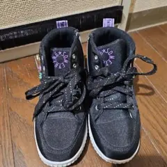 サムシング　ブラックデニム風ハイカットスニーカー