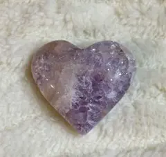 高品質　ピンクアメジスト 笑口 ジオードハート　パープル