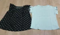 GU 袖フリルＴシャツ 2枚セット　120